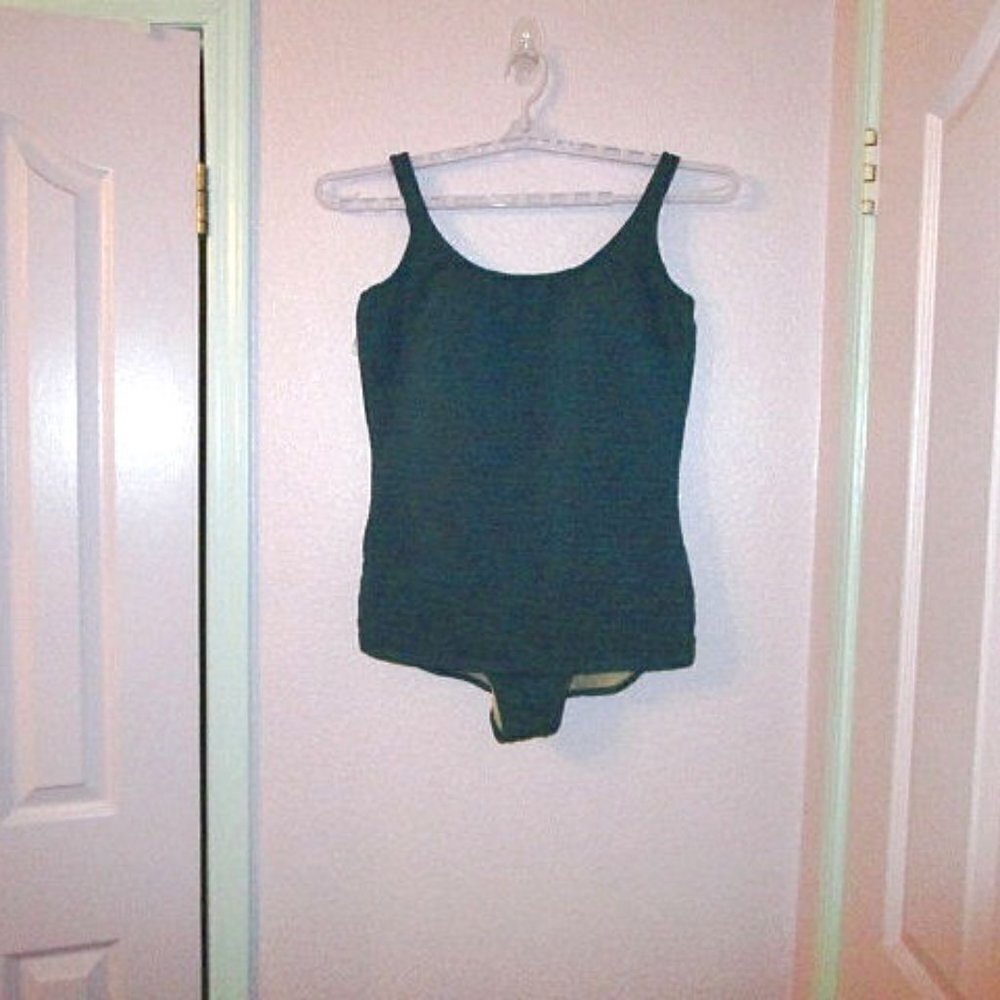 Womens One Piece Swimsuit Size 22W Maillot Teal Slimming Textured Retro Pin Up